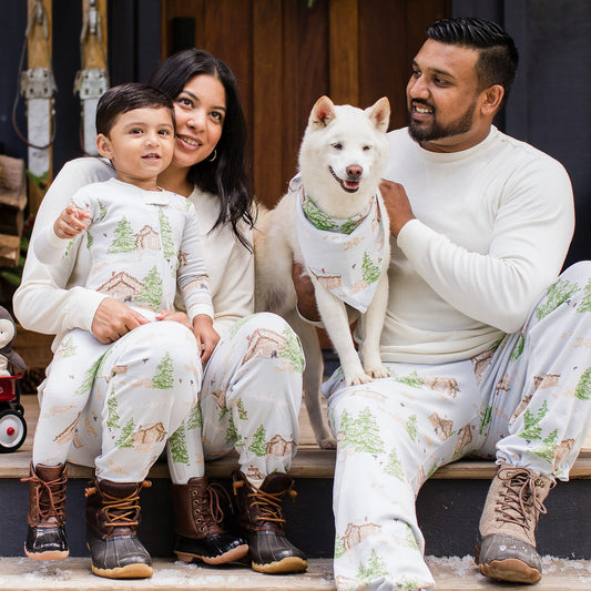 Winter Cabin Matching Organic Cotton Women's Pajamas