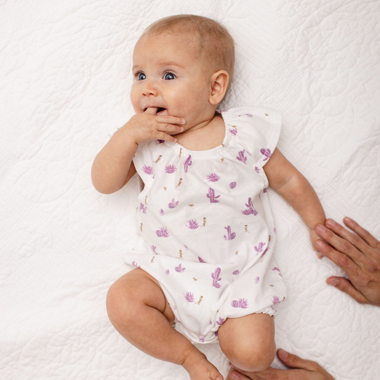 Desert Life Organic Baby Girl Bubble Romper