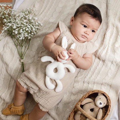 Dotted Muslin Organic Baby Girl Bubble Romper