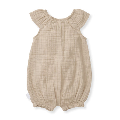 Dotted Muslin Organic Baby Girl Bubble Romper