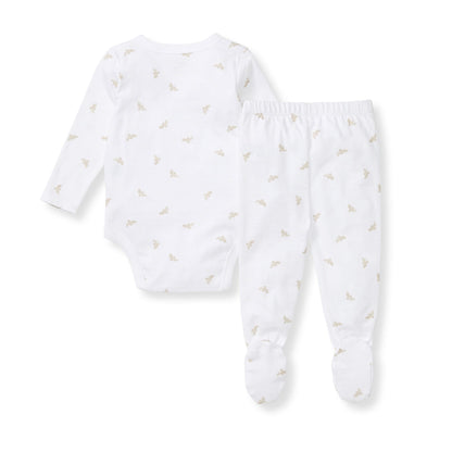 Micro Golden Bee Bodysuit Set - Fossil