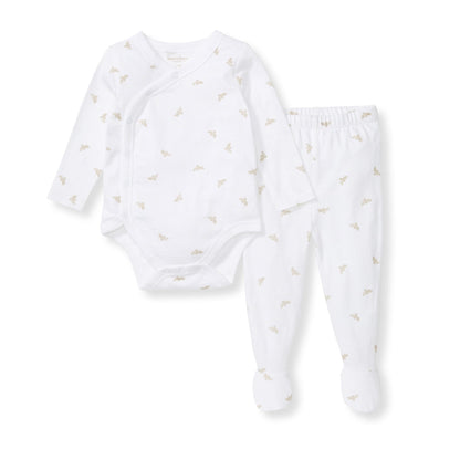 Micro Golden Bee Bodysuit Set - Fossil