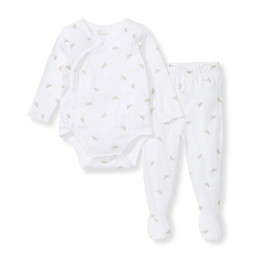 Micro Golden Bee Bodysuit Set - Fossil