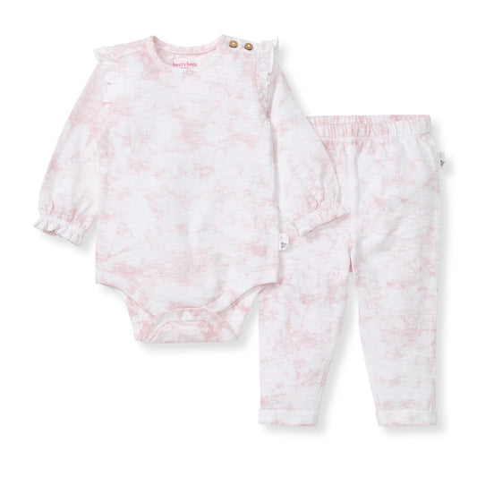 Desert Tie Dye Organic Cotton Girl Bodysuit Set