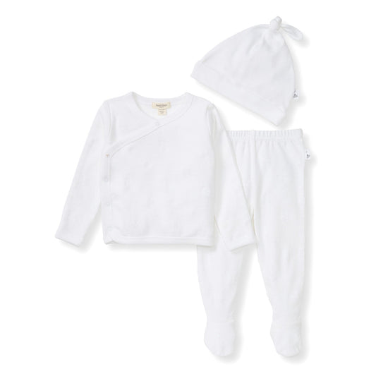 Organic Raised Terry Bee Take Me Home 3 Piece Set - Cloud
