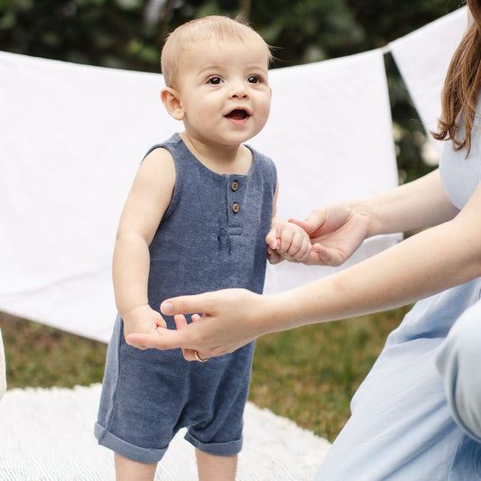 Organic Cotton Terry Romper - Underwater
