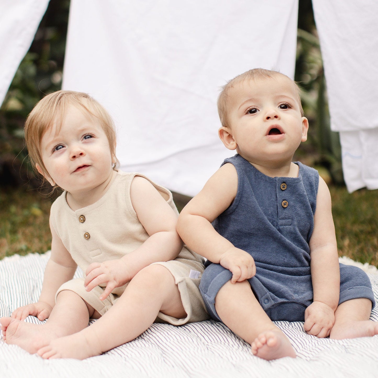 Organic Cotton Terry Romper - Underwater