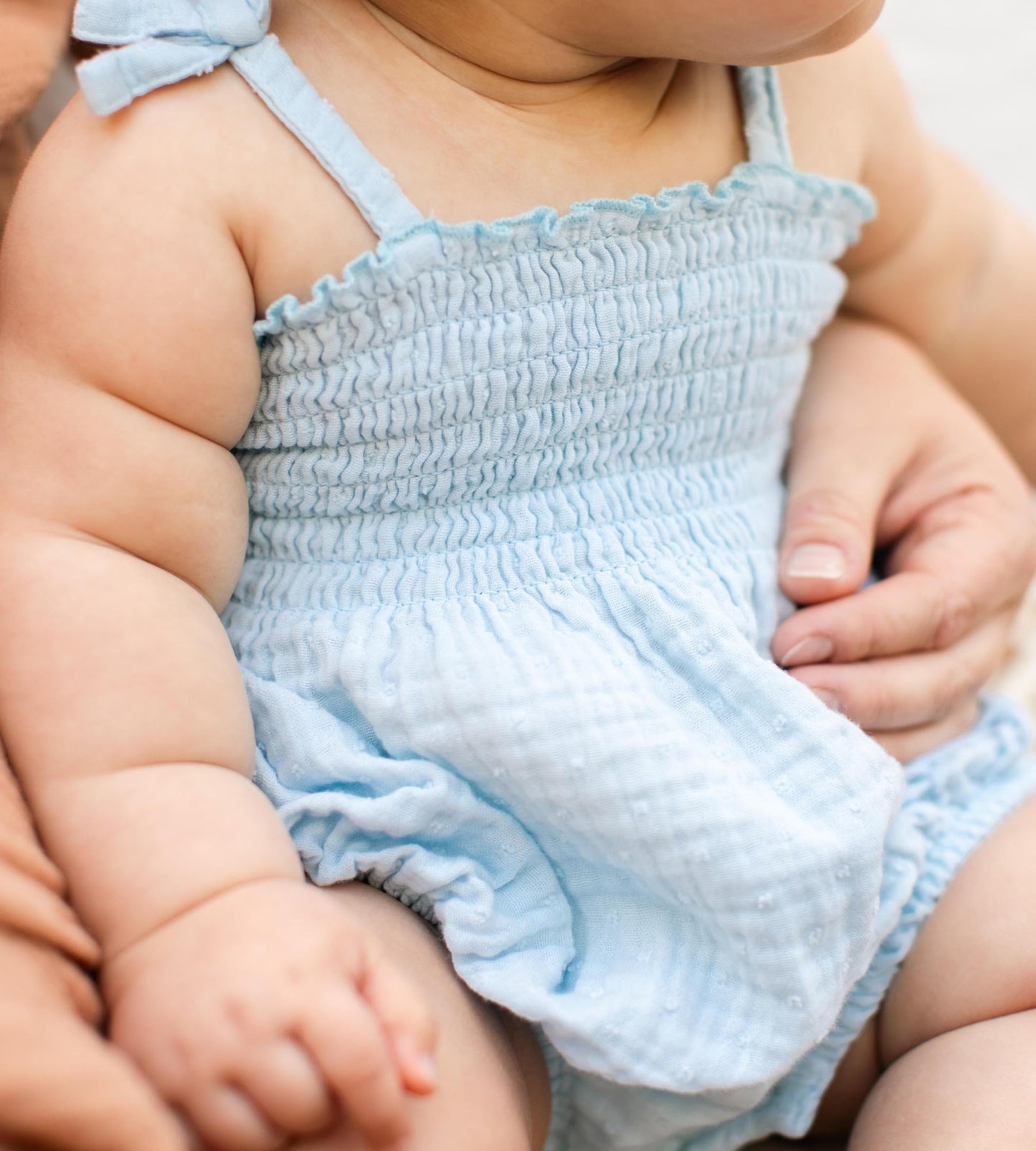 Dotted Muslin Organic Baby Girl Romper