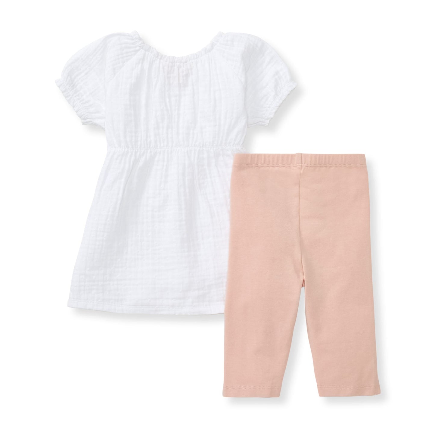 Puff Sleeve Organic Baby Girl Top & Pants Set
