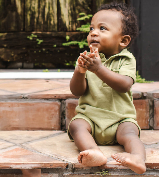 Organic Cotton Polo Baby Boy Romper