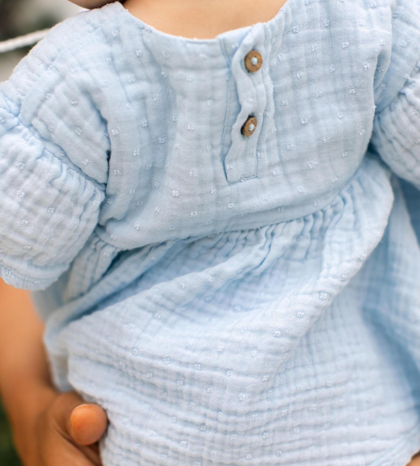 Dotted Muslin Organic Cotton Girl Top & Shorts Set