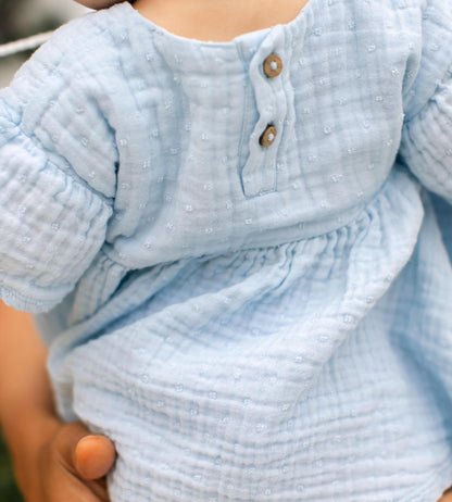 Dotted Muslin Organic Cotton Girl Top & Shorts Set