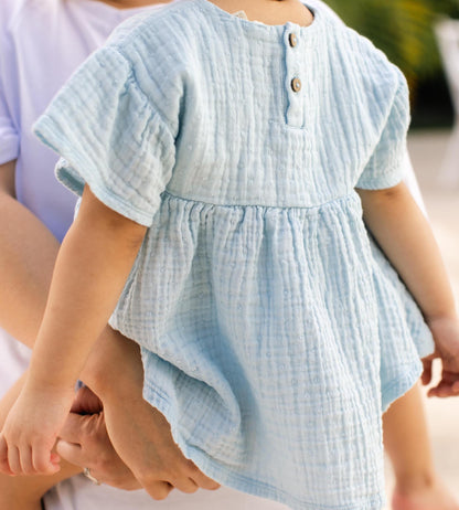 Dotted Muslin Organic Cotton Girl Top & Shorts Set