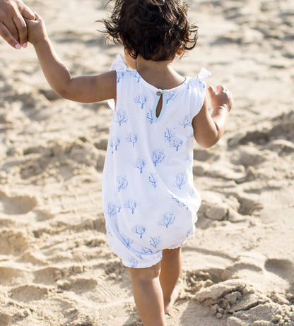 Coral Organic Baby Girl Romper