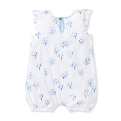 Coral Organic Baby Girl Romper