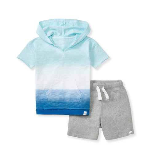 Double Dip Dye Boy Hooded Top & Shorts Set
