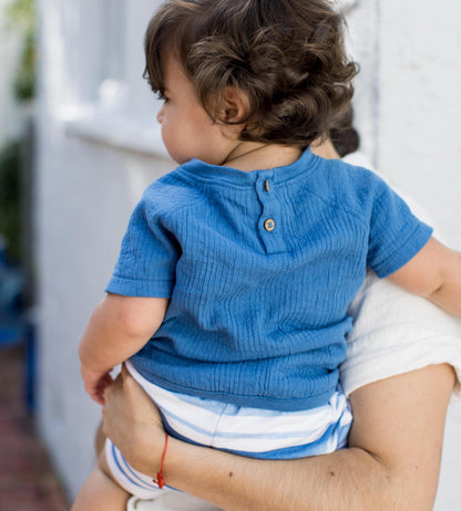 Watercolor Stripes Boy Top & Shorts Set