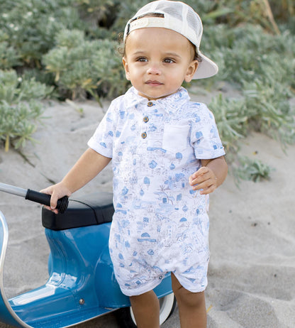 Santorini Organic Baby Boy Romper