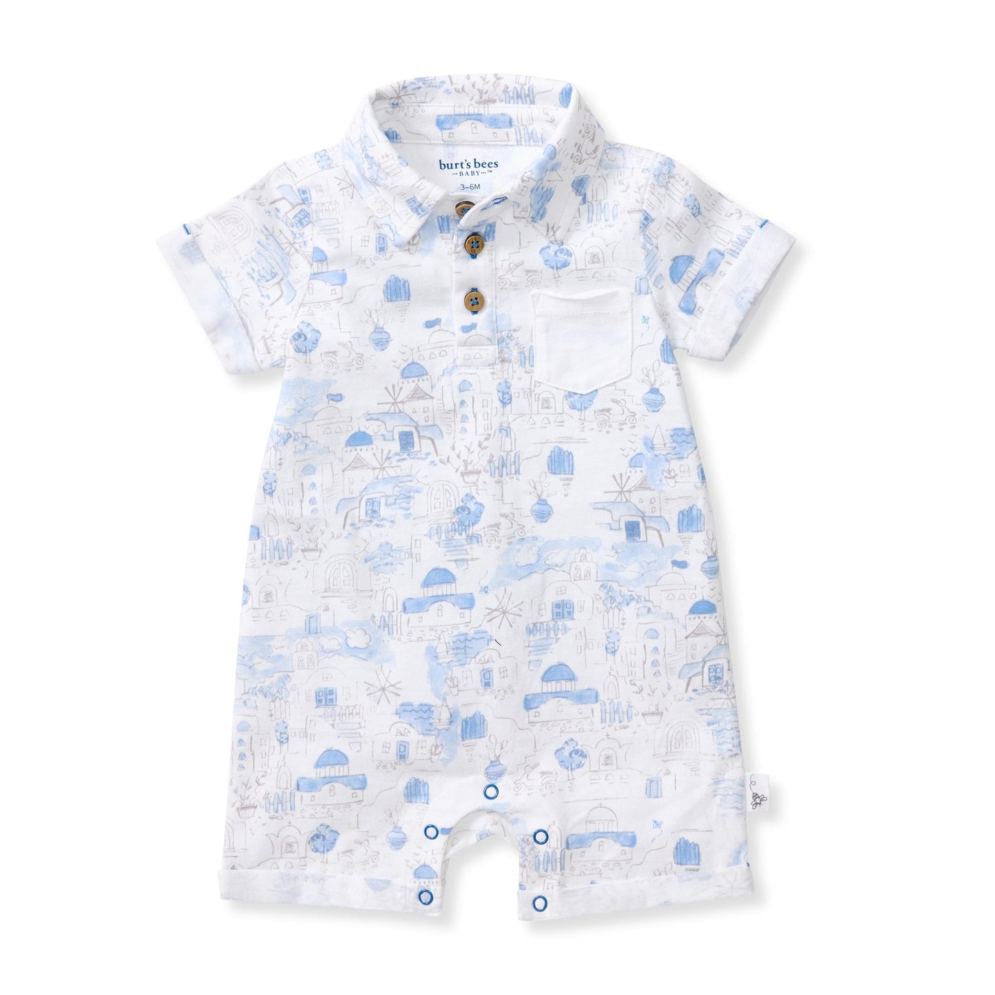 Santorini Organic Baby Boy Romper