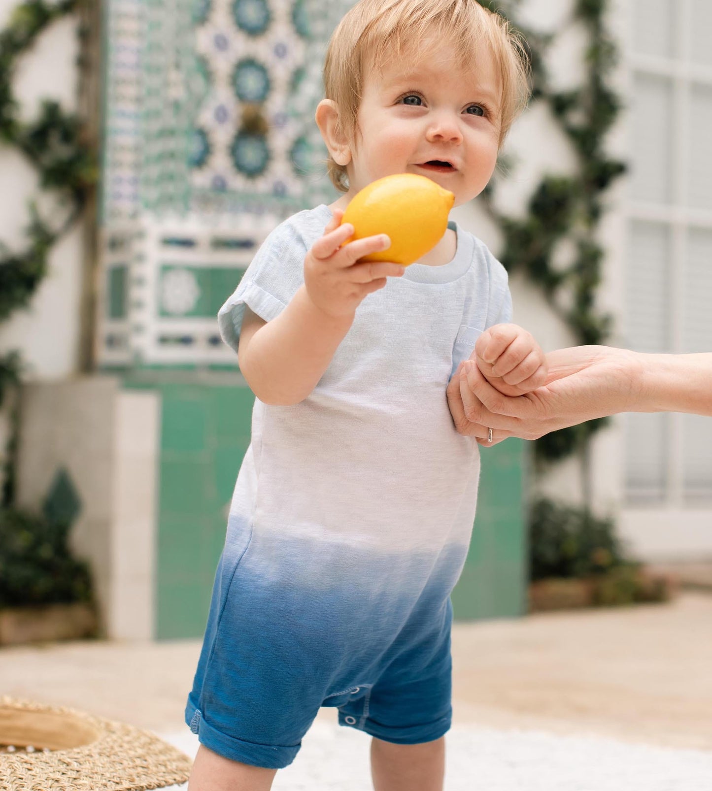 Double Dip Dye Organic Baby Boy Romper