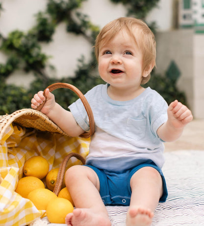 Double Dip Dye Organic Baby Boy Romper