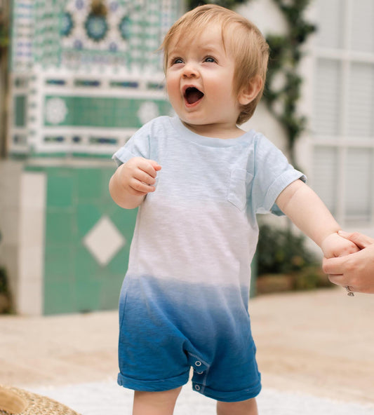 Double Dip Dye Organic Baby Boy Romper