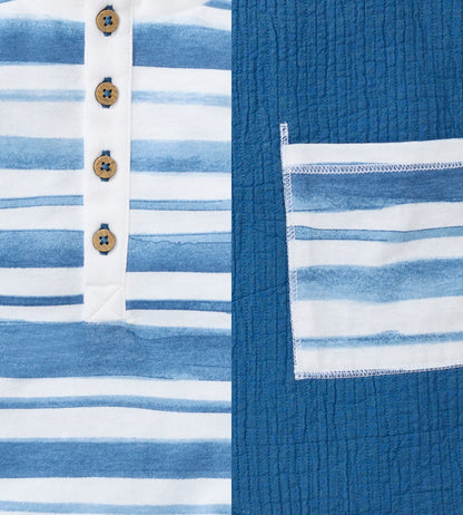 Watercolor Stripe Baby Boy Romper 2 Pack Set
