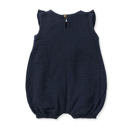 Dotted Muslin Organic Baby Girl Romper