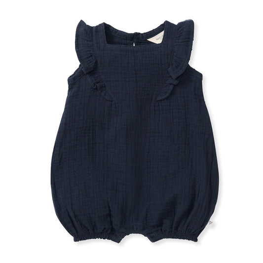 Dotted Muslin Organic Baby Girl Romper