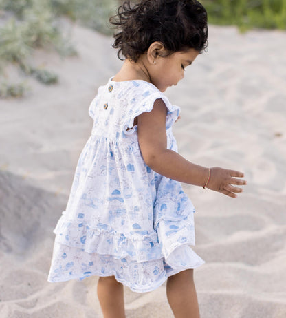 Santorini Organic Cotton Girl Dress