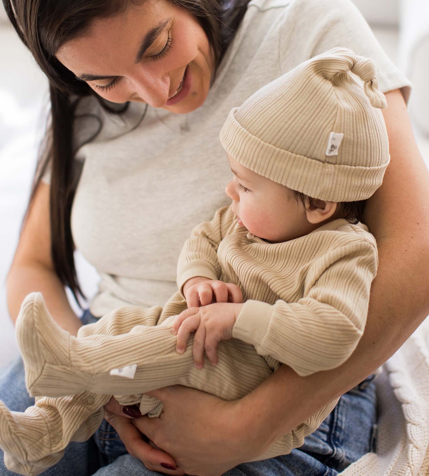 Sweet Rib Baby Neutral Jumpsuit Set