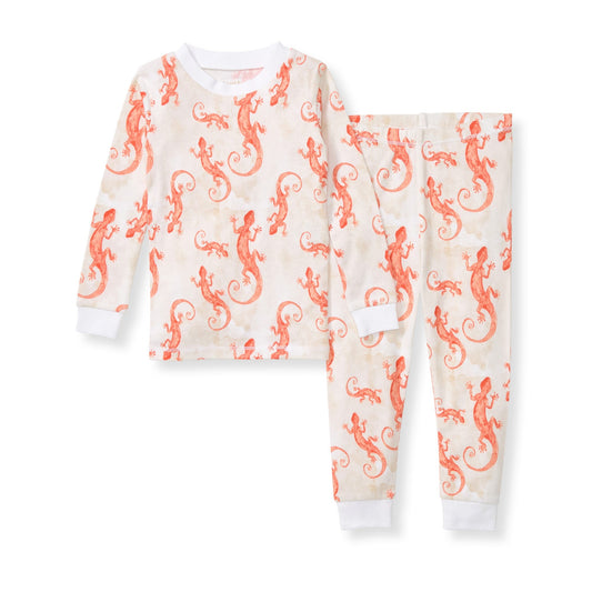 Watercolor Gecko Organic Cotton 2-Piece Pajamas
