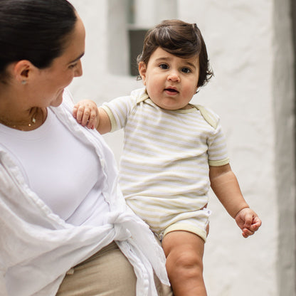 Rib Stripe Organic Cotton Baby Romper