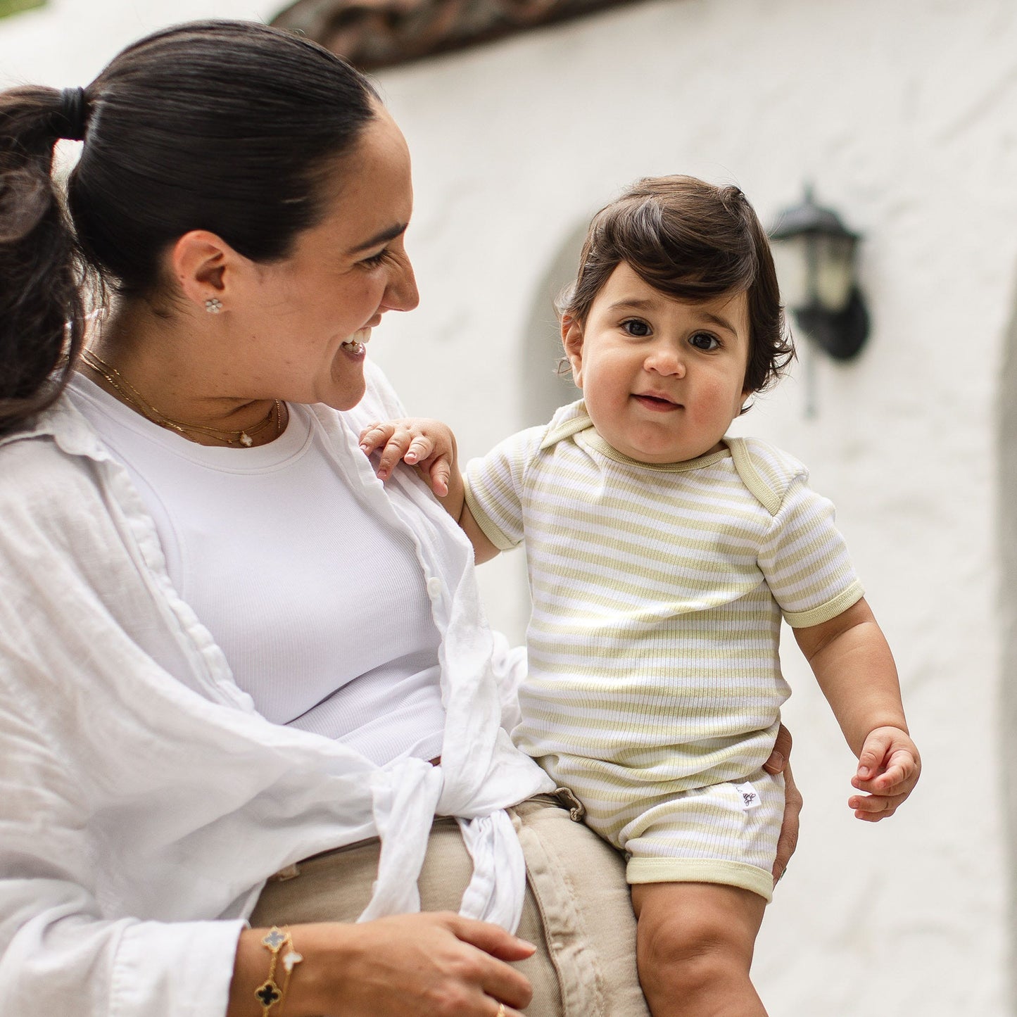 Rib Stripe Organic Cotton Baby Romper