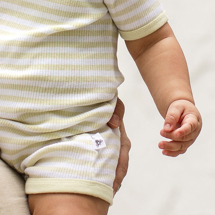 Rib Stripe Organic Cotton Baby Romper