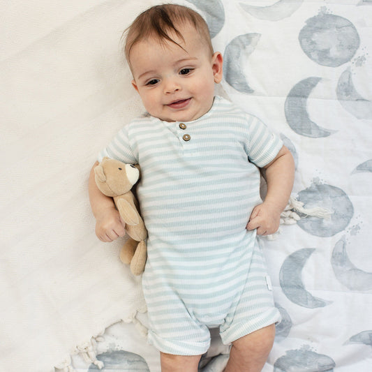 Rib Stripe Organic Cotton Baby Romper