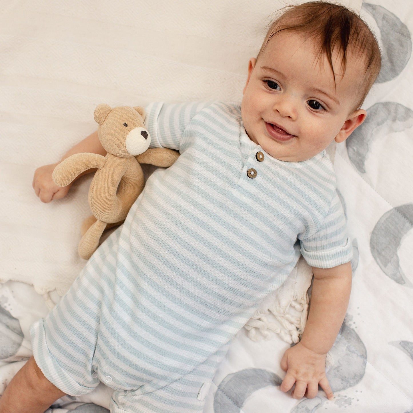 Rib Stripe Organic Cotton Baby Romper