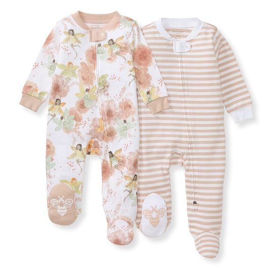 Fairy Floral Organic Cotton Girl Sleep & Play - 2 Pack
