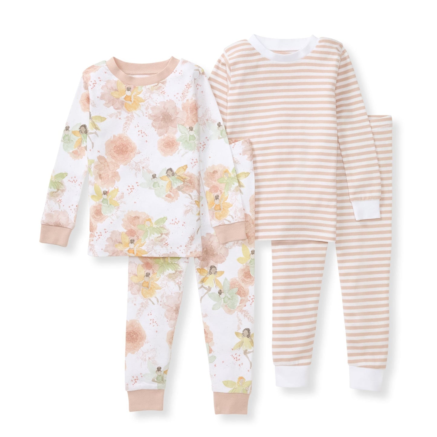 Fairy Floral Organic Cotton 2-Piece Girl Pajamas - 2 Pack