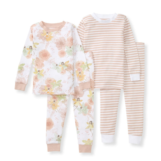 Fairy Floral Organic Cotton 2-Piece Girl Pajamas - 2 Pack
