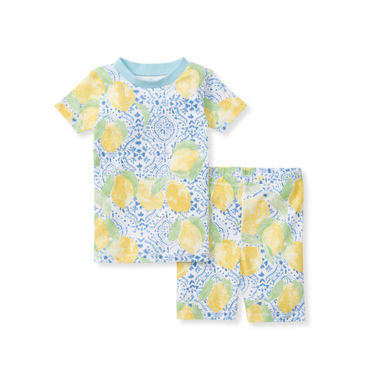 Lemon Tiles Organic Cotton Two-Piece Pajamas
