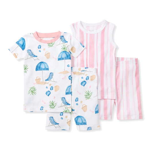 Santorini Beach Organic Cotton Two-Piece Pajamas 2 Pack