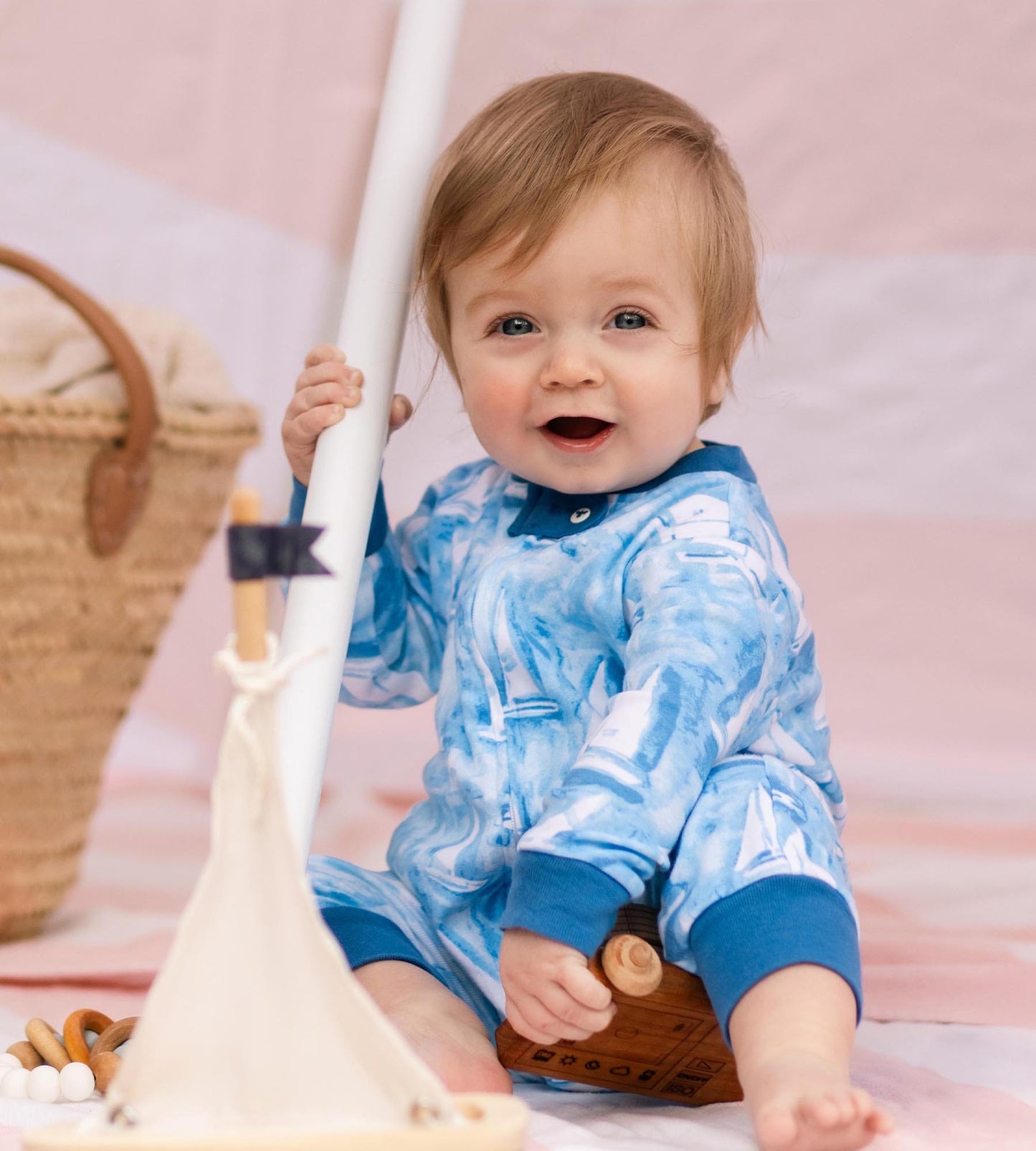 Mediterranean Sailing Organic Cotton Sleep & Play