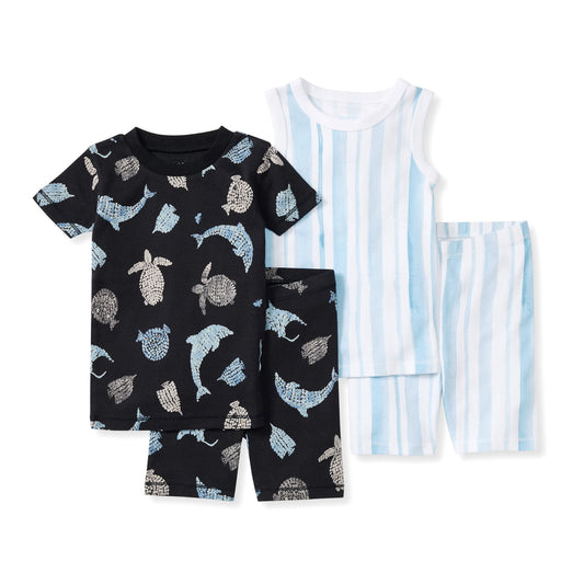 Mosaic Sea Animals Organic Cotton Two-Piece Pajamas 2 Pack