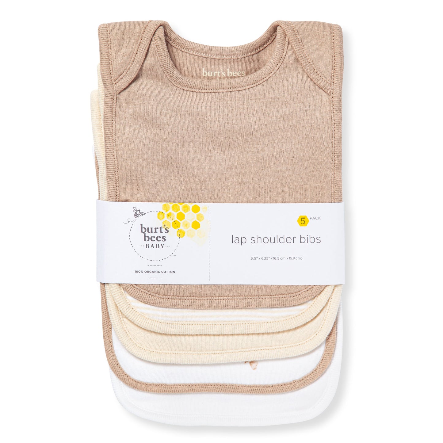 Golden Bee Organic Cotton Baby Bibs 5 Pack