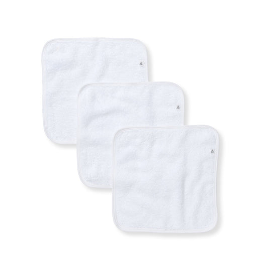 Organic Cotton Woven Terry Solid Washcloths 3 Pack - Cloud