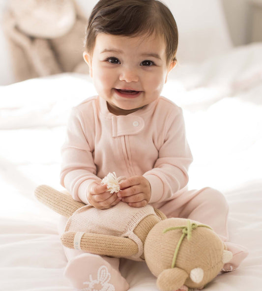 Solid Rib Organic Cotton Sleeper - Ranunculus