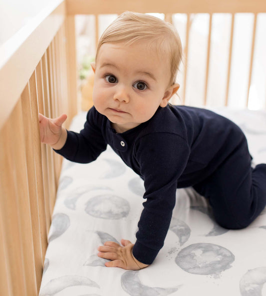 Solid Rib Organic Cotton Sleeper - Midnight