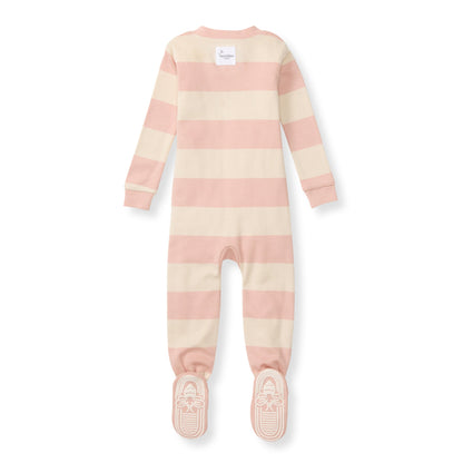 Rugby Stripe Organic Cotton Sleeper - Pink Sand