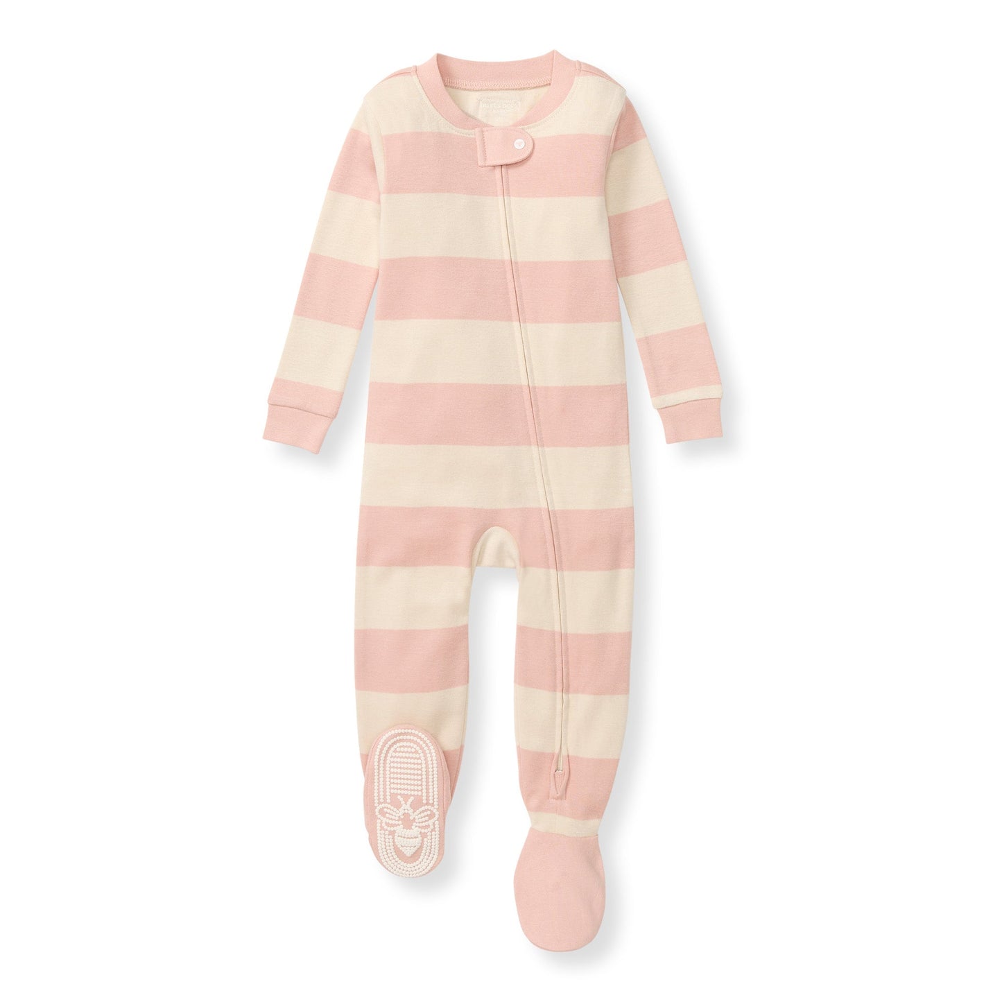Rugby Stripe Organic Cotton Sleeper - Pink Sand